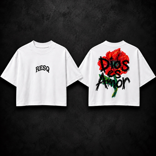 Dios es Amor (Boxy Tee) White Colors