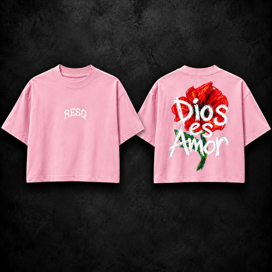 Dios es Amor (Boxy Tee) Pink Colors