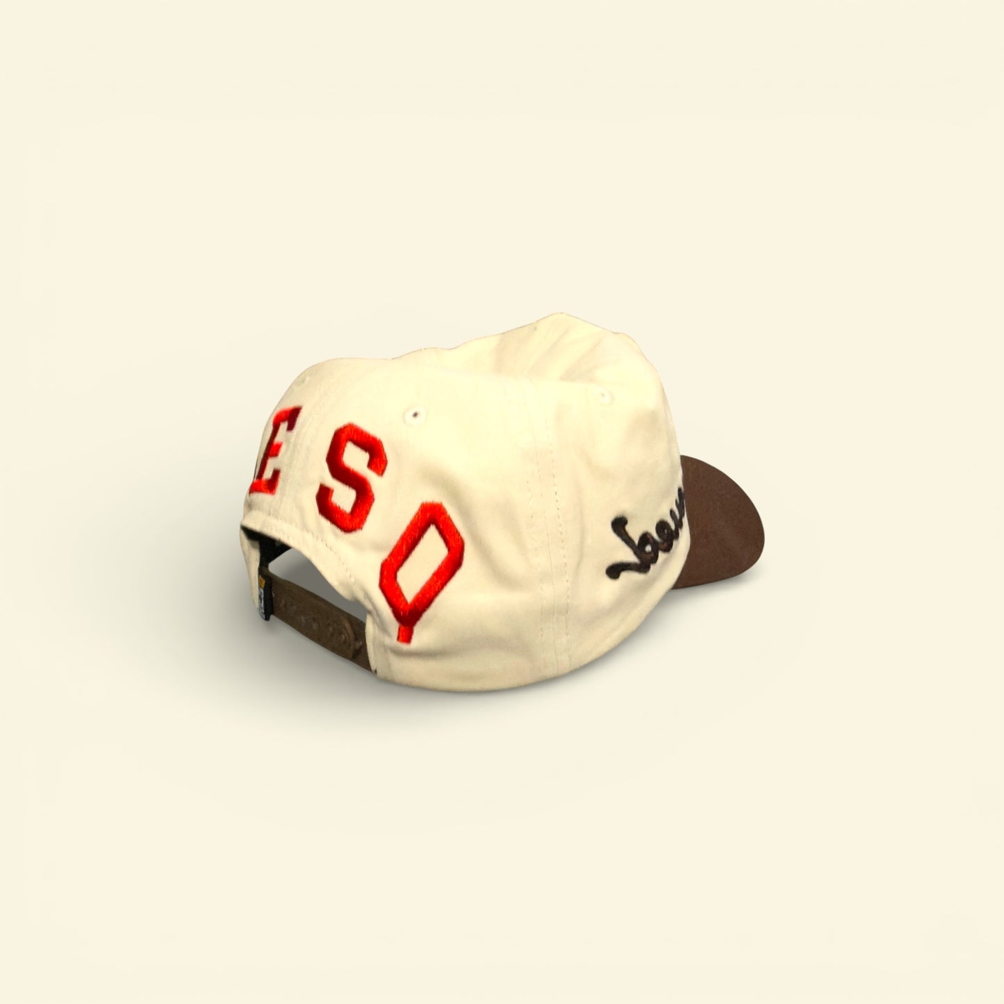 Cream Red Cap