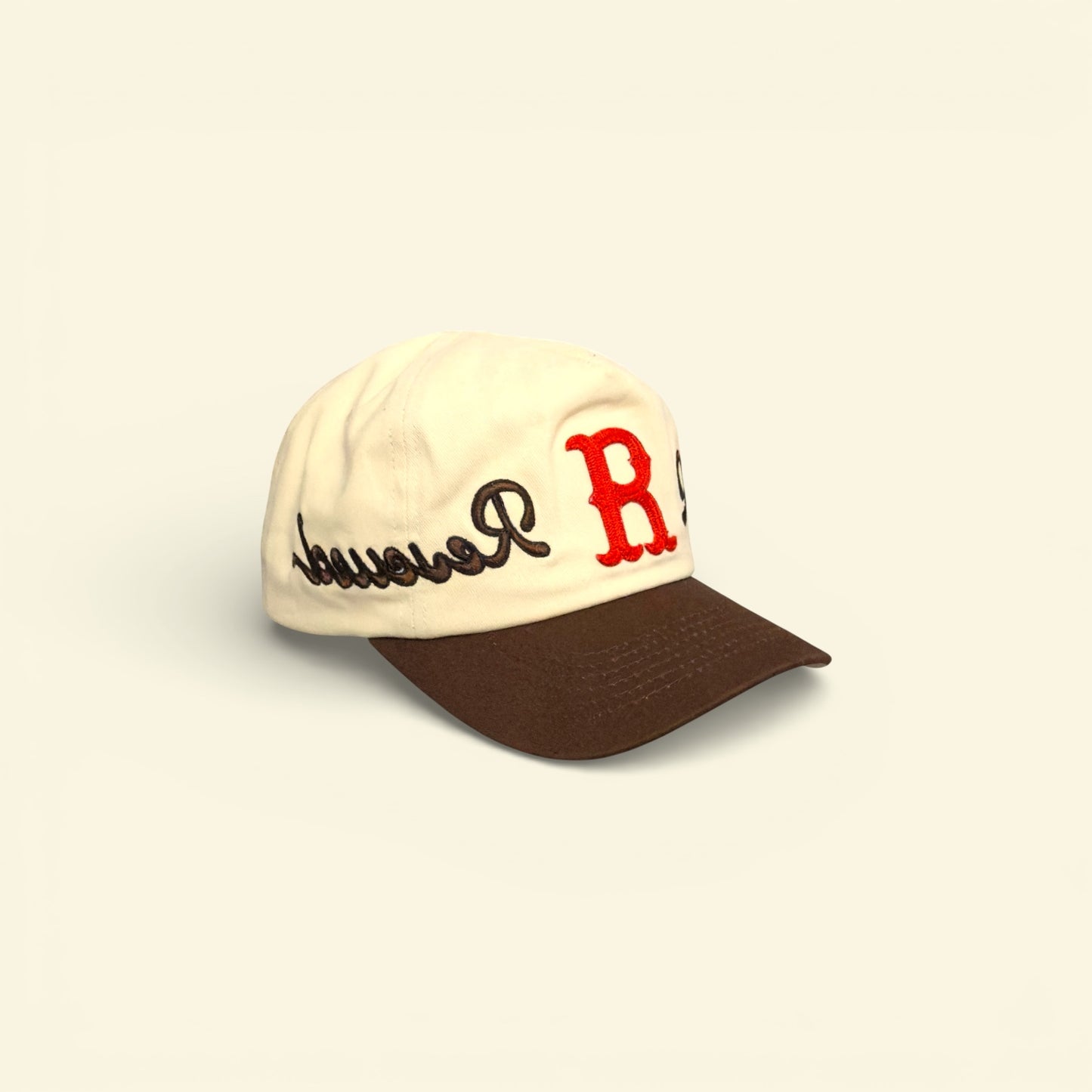 Cream Red Cap